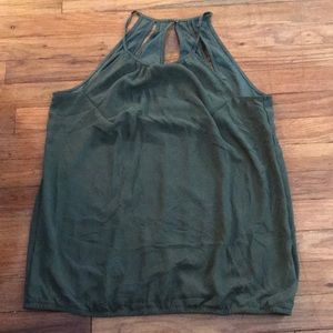 Flowy halter neck top with cage detail on back